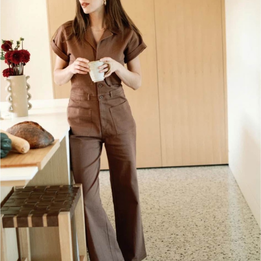 Whimsy + Row Chocolate Brown Jumpsuit